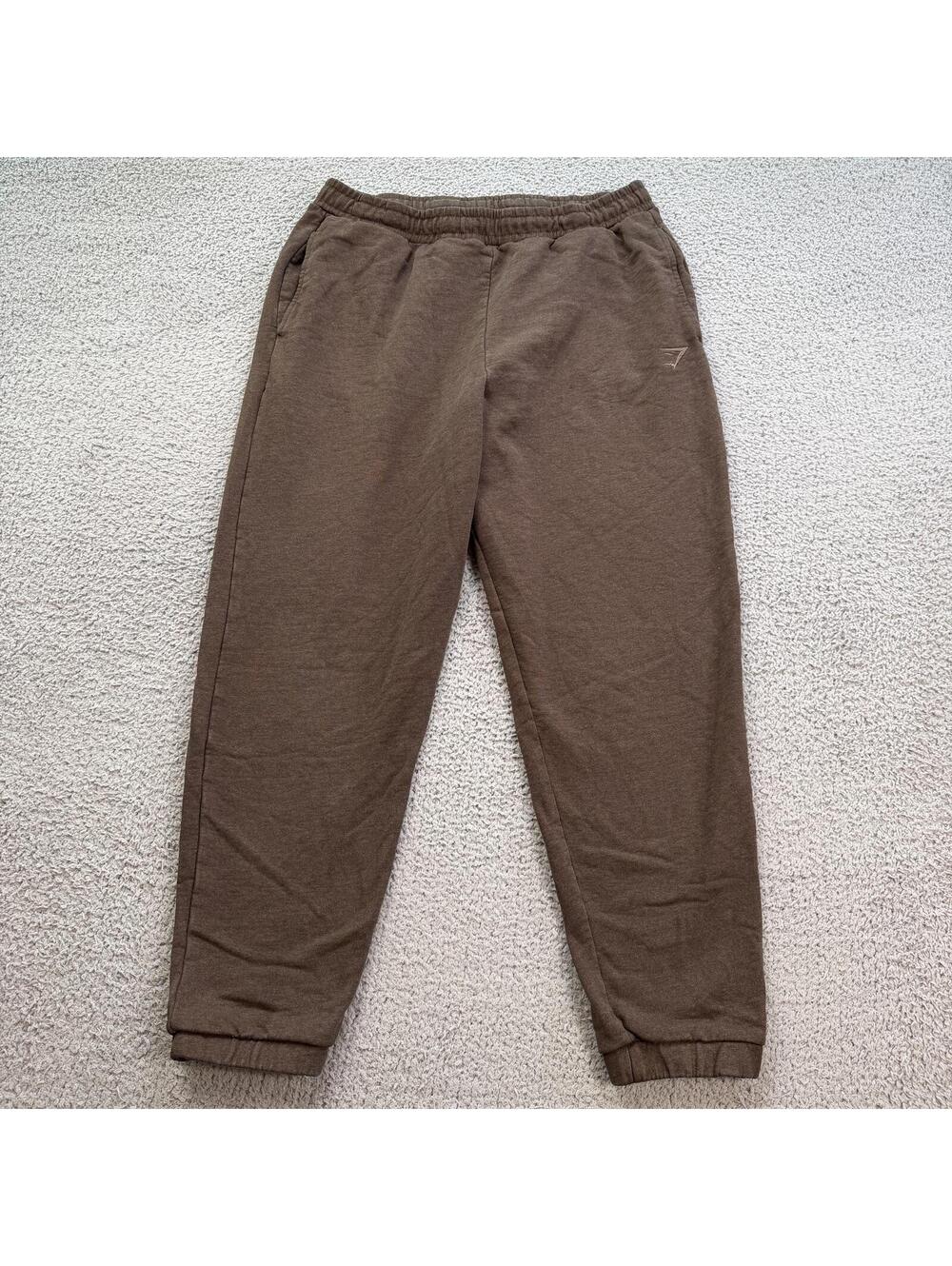Gymshark Brown Jogger Sweatpants Men’s Large Athletic‎ Tapered Lounge Pants Gym